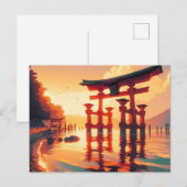 Torii van het opkomende licht feestdagenkaart (Voorkant / Achterkant)