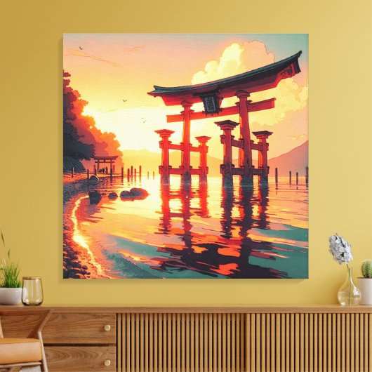 Torii van het Rijzende Licht Canvas Afdruk (Insitu (Woonkamer))
