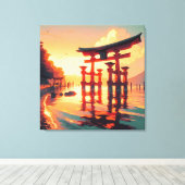 Torii van het Rijzende Licht Canvas Afdruk (Insitu (Houten vloer))