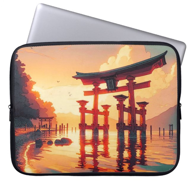 Torii van het Rijzende Licht Laptop Sleeve (Voorkant)