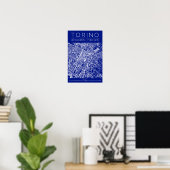 Torino City Map Poster – Blueprint Architectural  (Thuiskantoor)