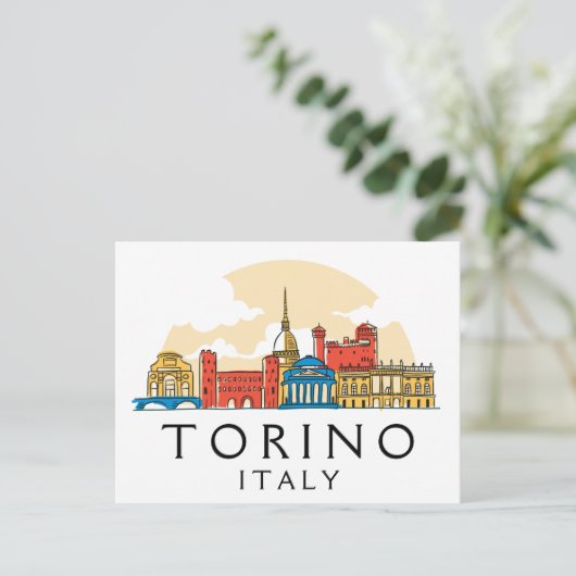 Torino Italië  stadsgezicht Briefkaart (Staand voorkant)