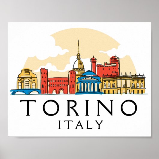 Torino Italië stadsgezicht Poster (Voorkant)
