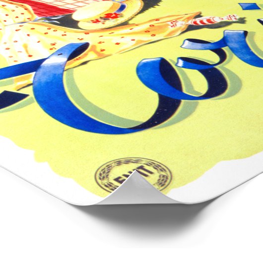 Torino Italy Vintage Poster herstelde (Hoek)