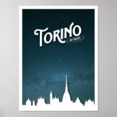 Torino per nachtskyline - Poster (Voorkant)