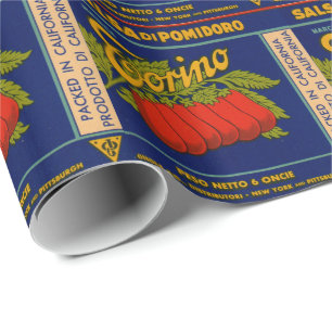 Torino tomatasta uit de jaren '30 kan een label kr cadeaupapier