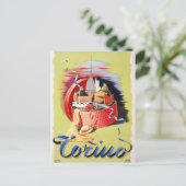 Torino Turijn Italië Poster met reiswieg teruggeze Briefkaart (Staand voorkant)
