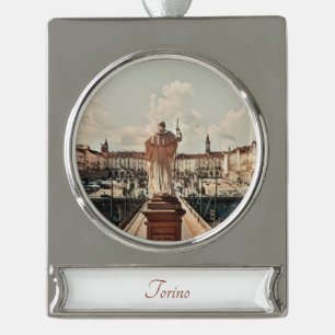 Torino Waterverf schilderij kunst Ornament Verzilverd Banner Ornament