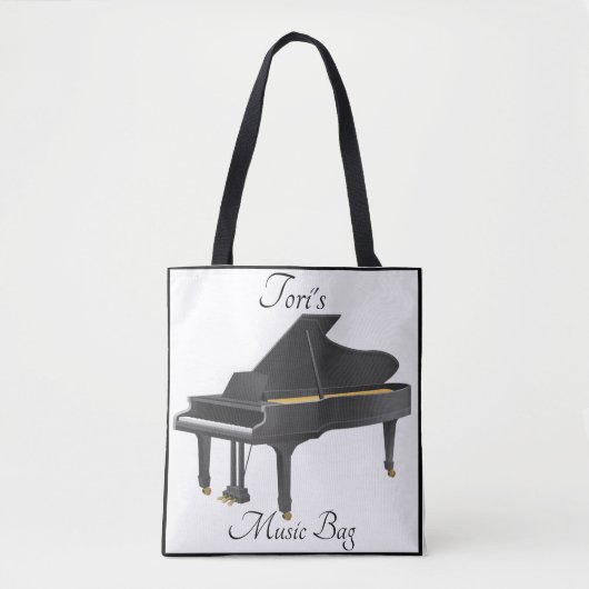 Tori's Piano Print Music Bag Tote Bag (Voorkant)