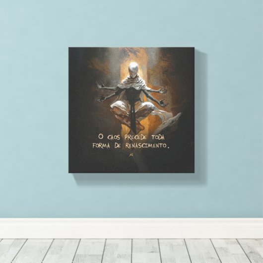 Tormenta (com frase) canvas afdruk (Insitu (Houten vloer))