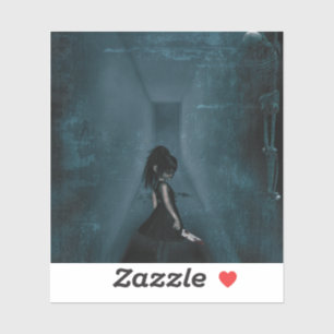 Tormented Gothic Girl Sticker