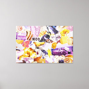 Torn Afbeelding Collage Colorful Magazine Canvas A Afdruk