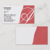 Torn Away - Red Rough Paper Texture Visitekaartje (Voorkant / Achterkant)