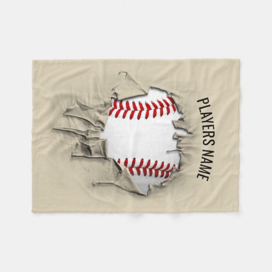 Torn Baseball Fleece Blanket Deken (Voorkant (Horizontaal))