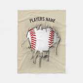 Torn Baseball Fleece Blanket Deken (Voorkant)