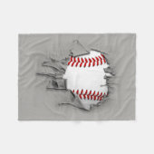 Torn Baseball Fleece Deken (Voorkant (Horizontaal))
