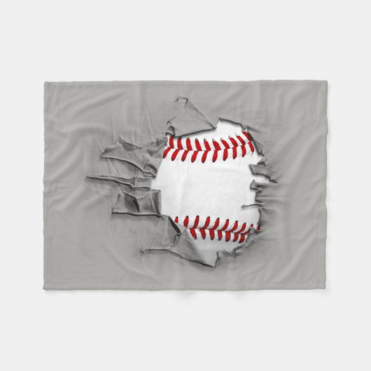 Torn Baseball Fleece Deken (Voorkant (Horizontaal))