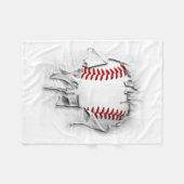 Torn Baseball Fleece Deken (Voorkant (Horizontaal))