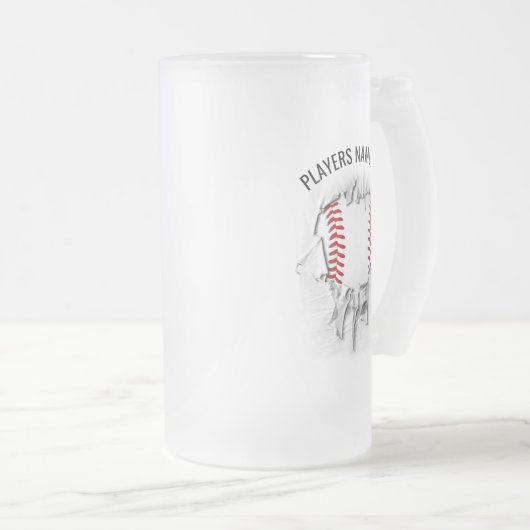 Torn Baseball Frosted Glass Beer Mok (Voorkant rechts)