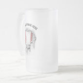 Torn Baseball Frosted Glass Beer Mok (Voorkant links)