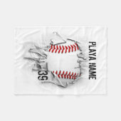Torn Baseball (gepersonaliseerd) Fleece Deken (Voorkant (Horizontaal))