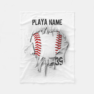 Torn Baseball (gepersonaliseerd) Fleece Deken