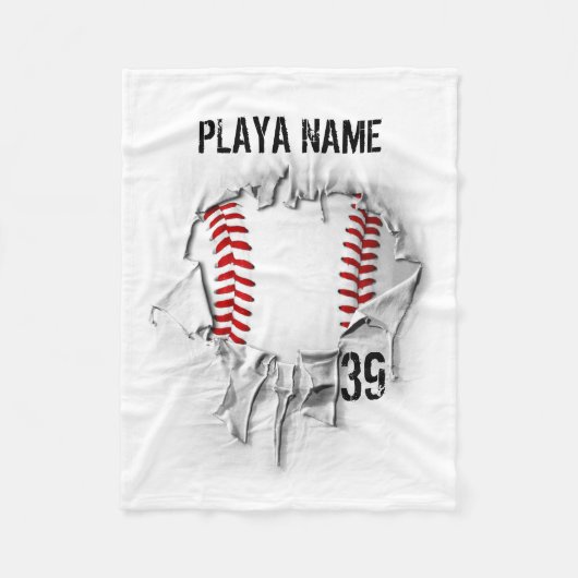 Torn Baseball (gepersonaliseerd) Fleece Deken (Voorkant)