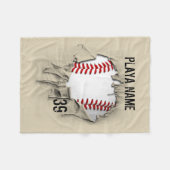Torn Baseball (gepersonaliseerd) Fleece Deken (Voorkant (Horizontaal))