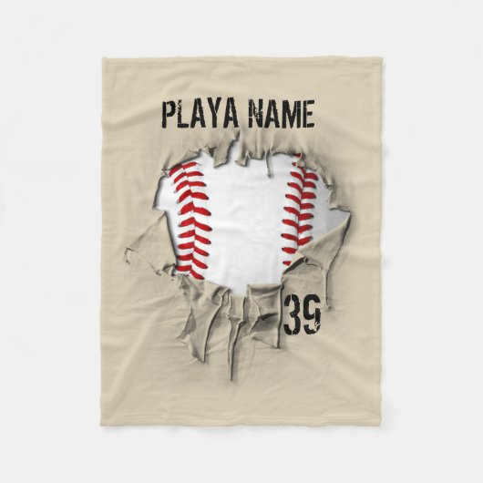 Torn Baseball (gepersonaliseerd) Fleece Deken (Voorkant)