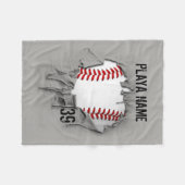 Torn Baseball (gepersonaliseerd) Fleece Deken (Voorkant (Horizontaal))