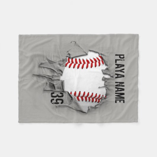 Torn Baseball (gepersonaliseerd) Fleece Deken (Voorkant (Horizontaal))
