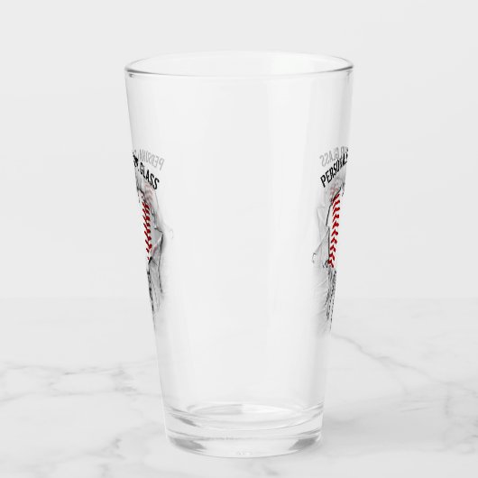 Torn Baseball (gepersonaliseerd) Glas (Links)