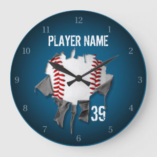 Torn Baseball Large Clock Grote Klok