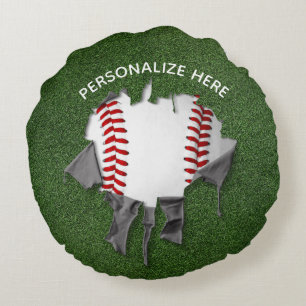Torn Baseball Round Pillow Rond Kussen