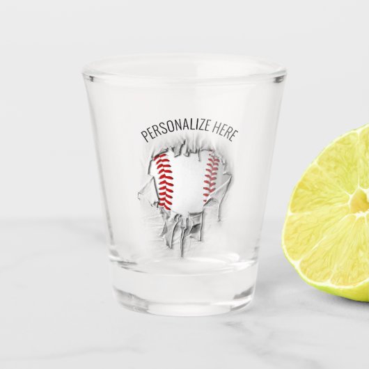 Torn Baseball Shot Glass Shot Glas (Voorkant)