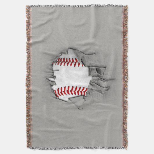 Torn Baseball Throw Blanket Deken (Voorkant Verticaal)