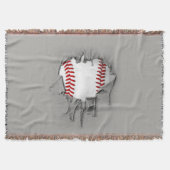 Torn Baseball Throw Blanket Deken (Voorkant)