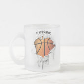 Torn Basketball Frosted Glass Coffee Mok (Links)