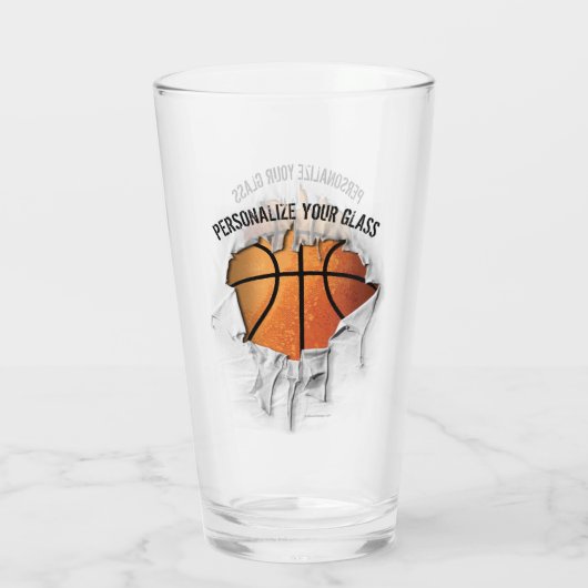 Torn Basketball (gepersonaliseerd) Glas (Achterkant)