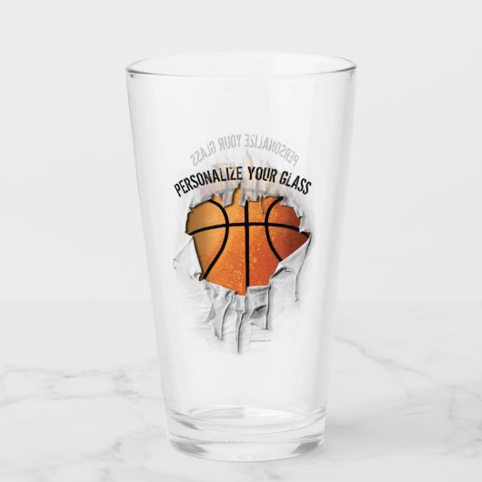 Torn Basketball (gepersonaliseerd) Glas (Voorkant)