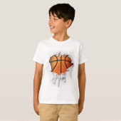 Torn Basketball (nummer en naam) T-shirt (Voorkant volledig)