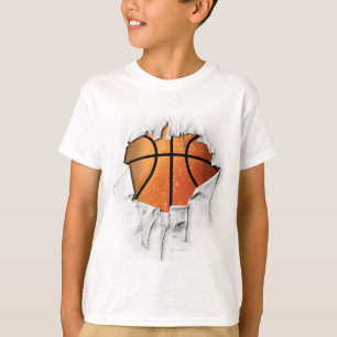 Torn Basketball (nummer en naam) T-shirt