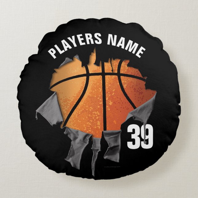 Torn Basketball Rond Kussen (Voorkant)