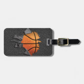 Torn Basketball (textuur) Luggage Tag Bagagelabel (Voorkant horizontaal)