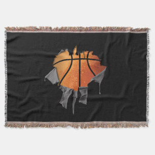 Torn Basketball Throw Blanket Deken
