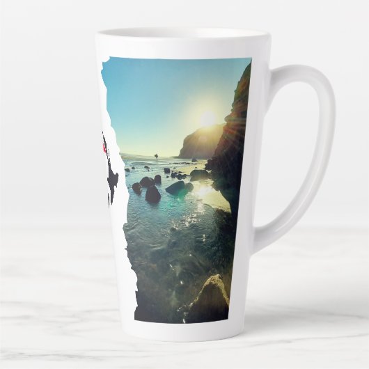 Torn Beach Collage New Zealand Location Pin Latte Mok (Rechts)