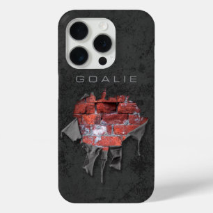 Torn Brick Wall Goalie (Hockey) iPhone 15 Pro Case