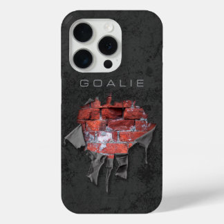 Torn Brick Wall Goalie (Hockey) iPhone 15 Pro Case