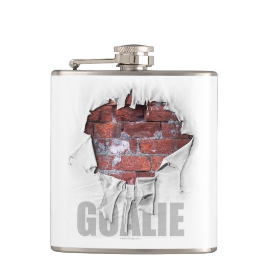Torn Brick Wall Goalie (Hockey) Heupfles (Voorkant)