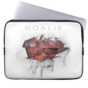 Torn Brick Wall Goalie (Hockey) Laptop Sleeve
